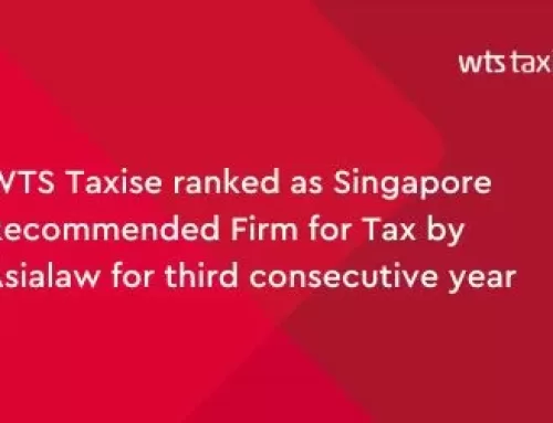 WTS Taxise ranked as Singapore Recommended Firm for Tax by Asialaw for third consecutive year